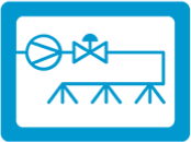A illustration of a video screen for spray nozzle technology.